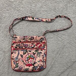 Vera Bradley Pink and Black Floral Crossbody Bag